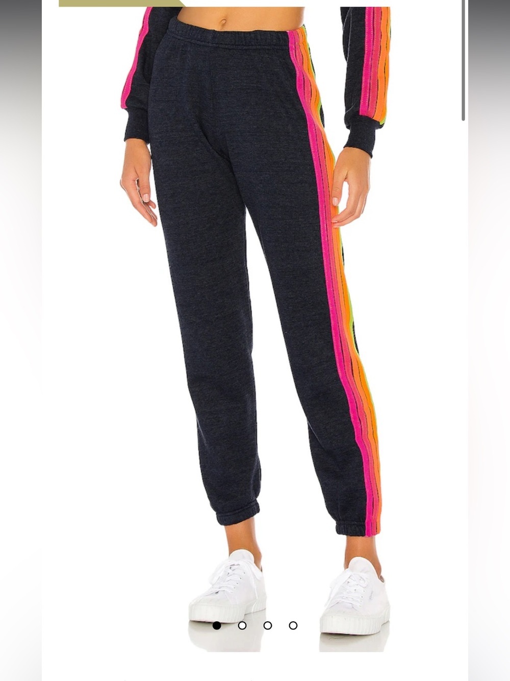 Aviator Nation 5 stripe black neon sweatpants XS